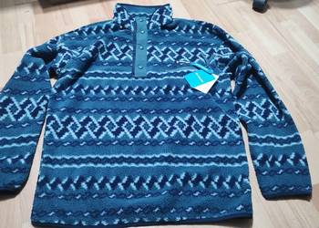 Columbia Niebieska bluza polarowa ze wzorem i zapięciem na napy pod szyją