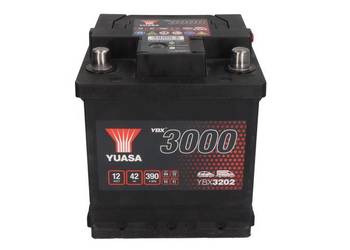 Akumulator YUASA 42AH 390A YBX3202 KOSTKA PRAWY PLUS