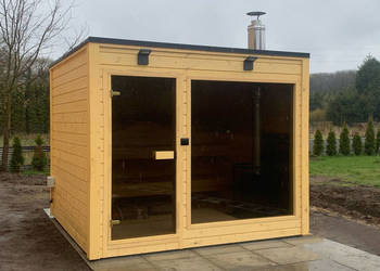 SAUNA OGRODOWA CUBE LUX 220 x 220cm z szybą