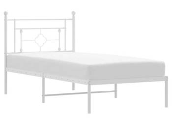 Łóżko Metalowe Białe Rama Łóżka Ze Stelażem Biała 90x190 cm WM-374380
