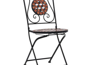 Mozaikowe krzesła bistro 2 szt brązowe ceramiczne WM-46714