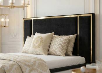 Łóżko tapicerowane złote 140x200 Czarne Srebrne Białe GOLD