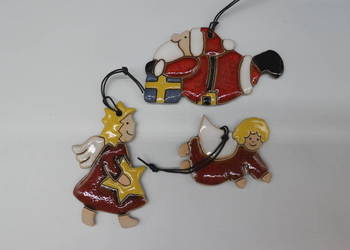 Ceramiczne ozdoby świąteczne zawieszki 3szt.