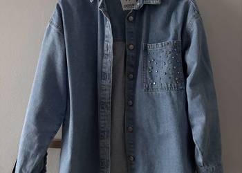 Sinsay r M dżinsowa koszula z ozdobną kieszenią