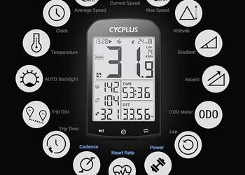 Licznik rowerowy GPS CYCPLUS M1 + czujnik prędkości + uchwyt Z1