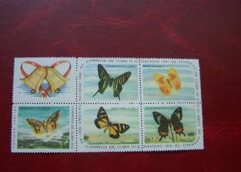 Kuba 1961 MNH Mi. 741/45 Fauna Owady Motyle  a