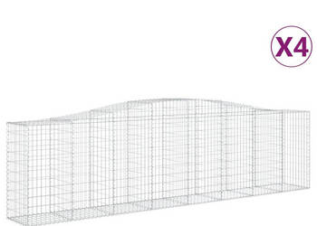 Kosze gabionowe 4 szt 400x50x100/120 cm galwanizowane żelazo WM-3145958