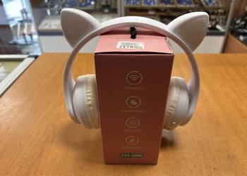 Słuchawki Bezprzewodowe Uszy Kota Kociaka LED Bluetooth CXT-B39M Białe