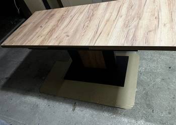 Stół, stolik kawowy rozkładany, kolor czarny drewno loft