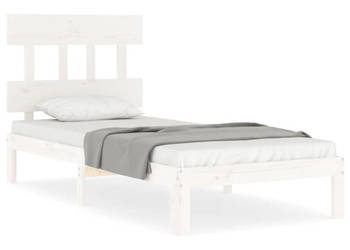 Rama łóżka bez materaca biała lite drewno sosnowe 100x200 cm WM-3193587