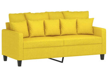 Sofa 2-osobowa jasnożółta 140 cm tapicerowana tkaniną WM-359272