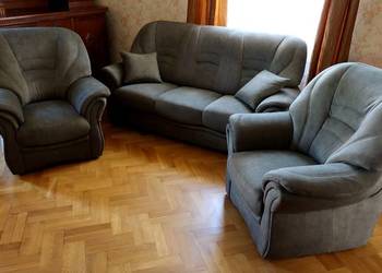 Piękny komplet wypoczynkowy Bologna sofa 3 os i 2 fotele szara zieleń NOWY Piękny komplet wypoczynkowy Bologna sofa 3 os i 2 fotele szara zieleń NOWY