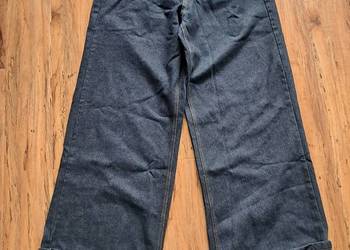 nowe granatowe spodnie rozmiar L szerokość w pasie 39 cm, długość 110 cm