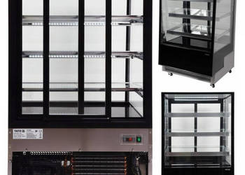 Witryna Chłodnicza Cukiernicza Do Kawiarni Elegancka 400l Czarna Yato 05045