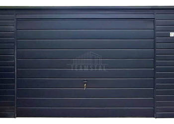 Garaż blaszany 5x6m brama uchylna drzwi czarny rynna dach TS1178