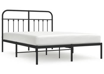 Łóżko Metalowe Czarne Rama Łóżka Ze Stelażem 140x190 cm WM-352578