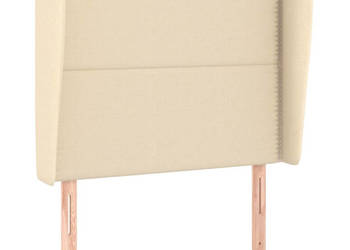 Zagłówek uszak kremowy 103x23x118/128 cm tkanina WM-3117811