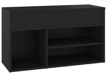 Ławka z miejscem na buty czarna 80x30x45 cm WM-808748