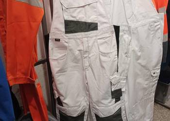 Ogrodniczki białe budowlane