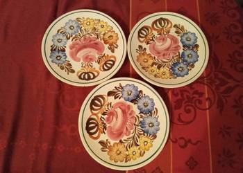 3 talerze dekoracyjne. Koło. PRL