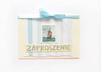 zaproszenie ze statkiem, żagle zaproszenie, podróże zaproszenie pusteenie