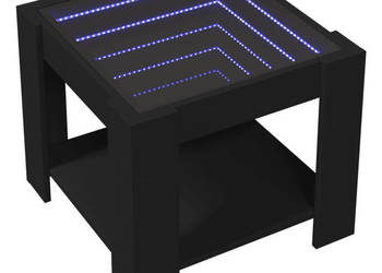 Stolik kawowy z LED czarny 53x53x45 cm WM-847540