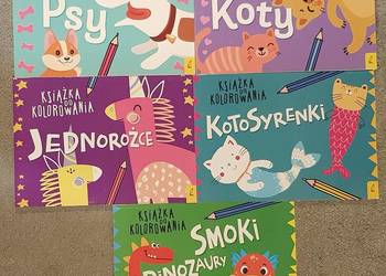 Książka do kolorowania Psy Koty Jednorożce Kotosyrenki Smoki i dinozaury