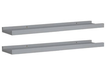 Półki ścienne na zdjęcia 2 szt. szare 60x9x3 cm MDF WM-323935