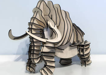 Puzzle 3D Mamut Zabawka Składanka z drewna