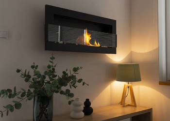 BIOKOMINEK BOX 900X400 CZARNY SZYBA Biokominek Box 900x400 czarny z szybą