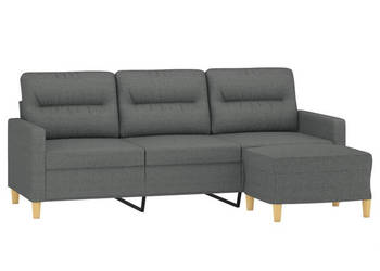 3-osobowa sofa z podnóżkiem ciemnoszary 180 cm tkaniną WM-3201074