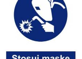 Naklejka BHP Stosuj maskę ochronną spawalniczą GL027