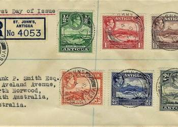 ANTIGUA 1938 FDC - rzadka koperta polecona!GRATIS WYSYŁKA!