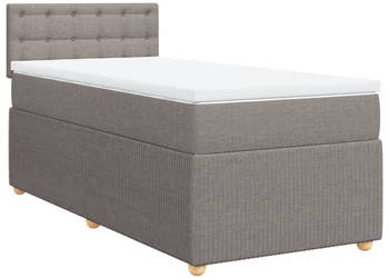 Łóżko kontynentalne z materacem taupe tkanina 90x190 cm WM-3287329