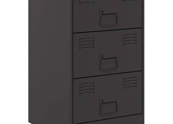 Szafka nocna czarna 345x39x62 cm stal WM-841775