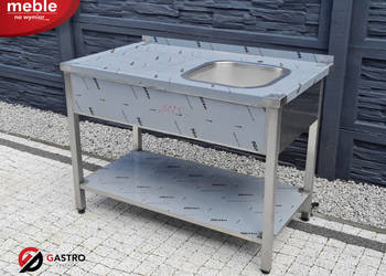 Zlew gastronomiczny z półką 1 komorowy 140x60x85
