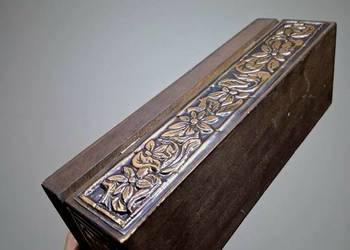 ​Retro pudełko skrzynka pamiątka kolejowa rękodzieło