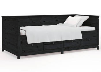Łóżko dzienne czarne lite drewno sosnowe 90x200 cm WM-820905