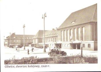 Kart. z Kart. Poczt. okr. wojny z Gliwic Dworzec 1940 Kart. z Kart. Poczt. okr. wojny z Gliwic Dworzec 1940