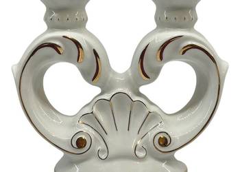 Podwójny porcelanowy świecznik Ćmielów