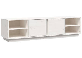 Szafka pod telewizor biała 156x40x40 cm lite drewno sosnowe WM-814455