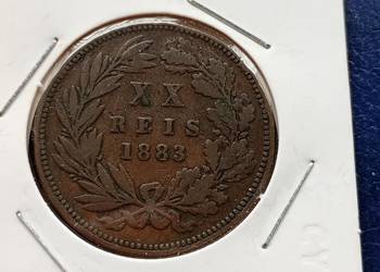 Stare monety 20 real 1883 Portugalia