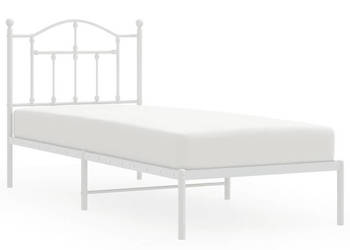 Łóżko Metalowe Białe Rama Łóżka Ze Stelażem Biała 90x200 cm WM-353481