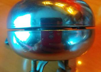 Duży dzwonek rowerowy retro vintage chromowana stal żadnego plastiku