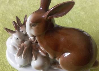 Figurka porcelanowa Króliki Zajączki. Grafenthal Figurka porcelanowa Króliki Zajączki. Grafenthal