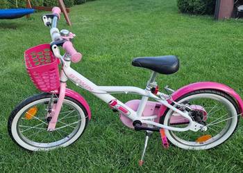 Rowerek dziecięcy BTwin Docto Girl Decathlon koła 16 jak nowy, dodatki