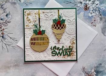 Kartka świąteczna ręcznie robiona z kopertą