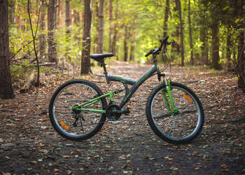 Rower górski MTB 26", amortyzacja przód-tył, 18 biegów, nowe opony