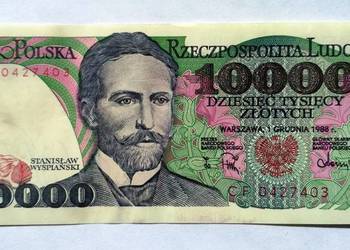 Banknot 10 000 zł. z 1988 seria CF.