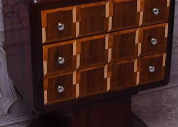 Drewniana Komoda Art Deco - 3 Szuflady - Regał Pomocnik - Szafka Unikat